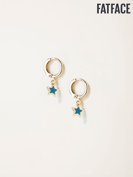 FatFace Teal Blue Enamel Star Drop Earrings (F19101) | €13.50