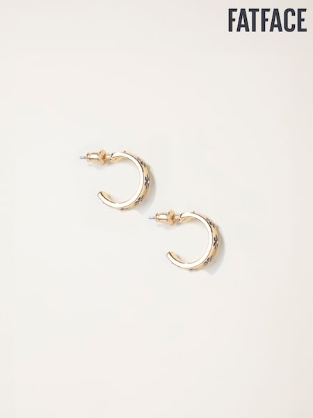 FatFace Navy Bliue Enamel Daisy Hoop Earrings (F19104) | €13.50