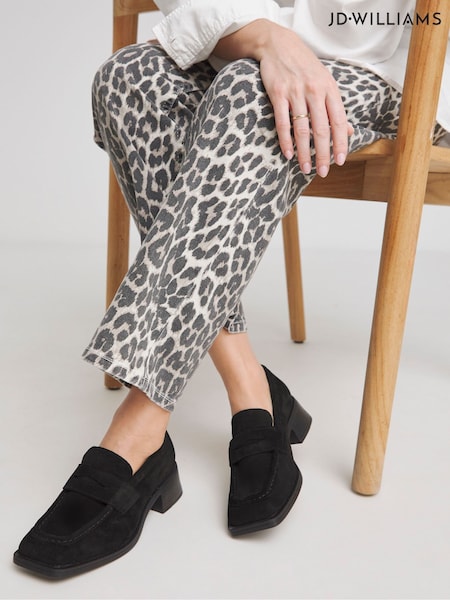črna - JD Williams Low Block Heel Loafers (F19114) | € 68