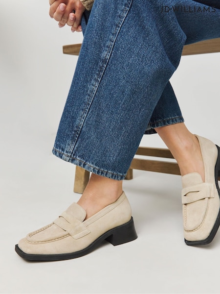 Naravni - JD Williams Low Block Heel Loafers (F19117) | € 68