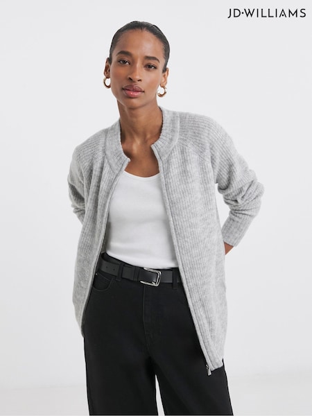 JD Williams Grey Sponge Zip Through Cardigan (F19139) | €40