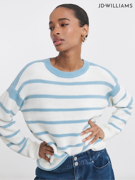 JD Williams Cream Stripe Crew Neck Jumper (F19143) | €35