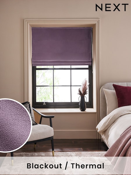 Purple Ready Made Blackout Matte Velvet Roman Blind (F19150) | €53 - €132