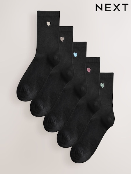 Tonal Hearts Embroidered Motif Ankle Socks 4 Pack (F19160) | €17.50