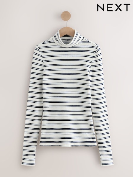 Navy/Cream Stripe Thermogen Maximum Warmth Roll Neck Thermal Top (F19193) | €27