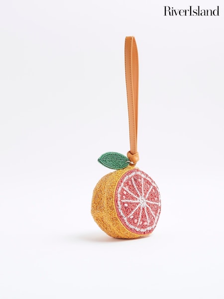 River Island Orange Beaded Grapefruit Bag (F19252) | €58