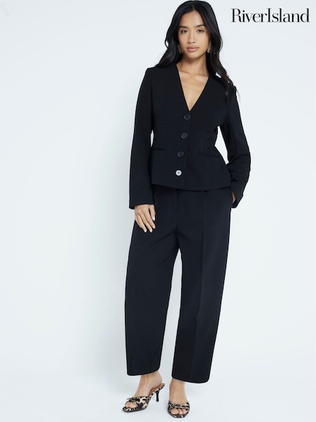 Negro - River Island Petite Button Front Blazer (F19257) | 69 €