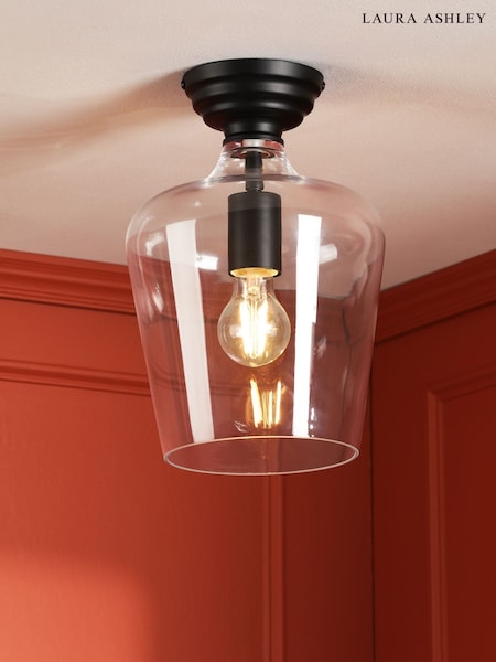 Laura Ashley Black Ockley Ceiling Flush Fitting Light (F19277) | €95