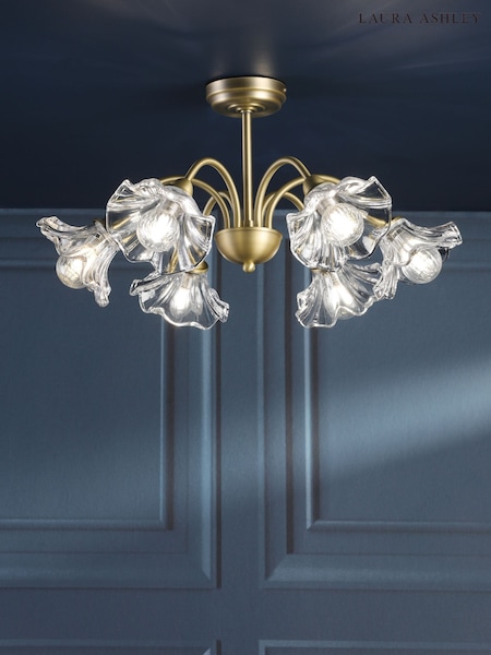 Laura Ashley Matt Antique Brass Kerswell 6 Semi Flush Ceiling Light (F19287) | €204