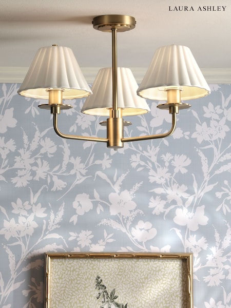 Laura Ashley Antique Brass Mixbury 3 Semi Flush Ceiling Light (F19294) | €218