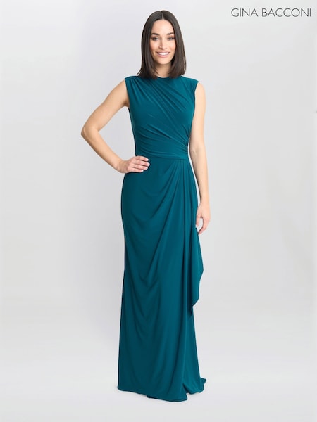 Gina Bacconi Green Rosemarie Grecian Jersey Maxi Dress (F19336) | €297