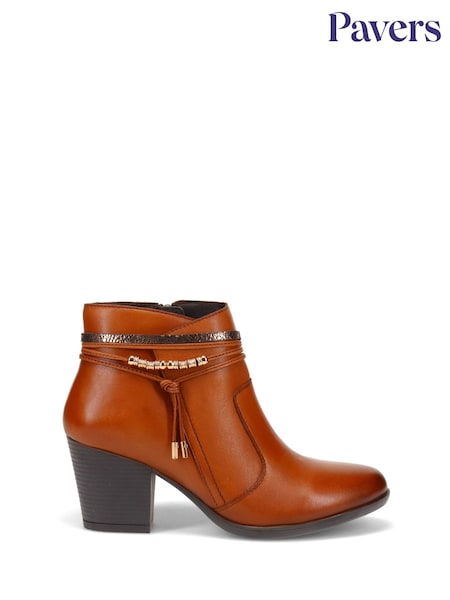 Pavers Natural Breathable Leather Ankle Boots (F19345) | $105