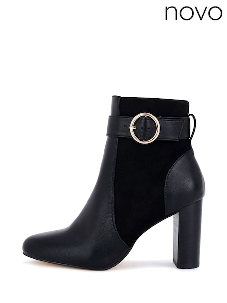 Novo Kimchi Block Heel Buckle Detail Smart Ankle Boots (F19408) | € 53
