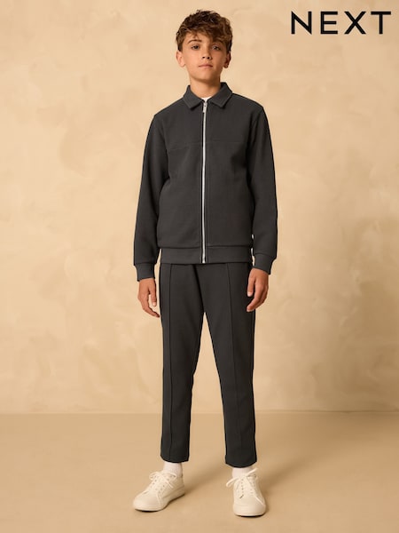 Charcoal Grey Smart Collar Bomber Set (3-16yrs) (F19470) | AED152 - AED193
