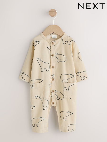 Cream/Blue Polar Bear Baby Romper (0mths-2yrs) (F19522) | 74 QAR - 79 QAR