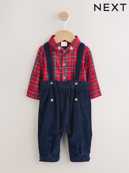 Red Check Baby Shirts Trousers and Braces 3 Piece Set (0mths-2yrs) (F19560) | €32 - €34