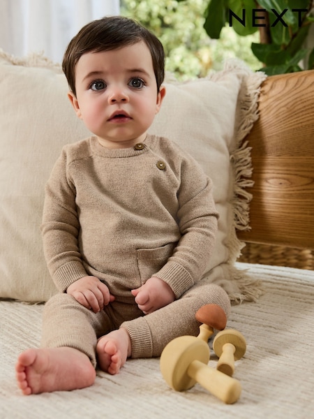 Neutral Knitted Jumper and Leggings Baby Set (0mths-2yrs) (F19610) | AED86 - AED97