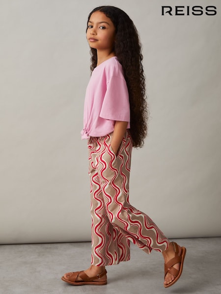 Reiss Clarise Cotton Linen Printed Trousers (F19671) | 70 €
