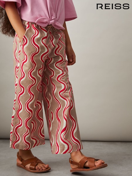 Reiss Clarise Cotton Linen Printed Trousers (F19686) | 75 €