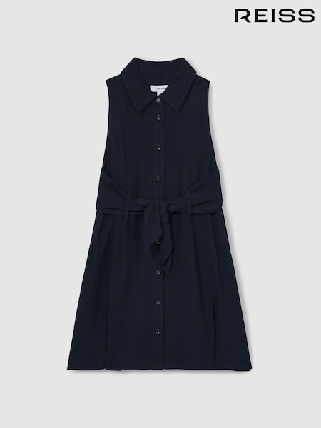 Reiss Blue Morgan 13-14 yrs Tie-Waist Collared Dress (F19690) | €91