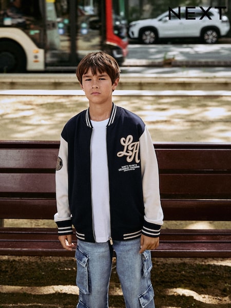 Navy Graphic Print Bomber Jacket (3-16yrs) (F19701) | AZN 62 - AZN 82