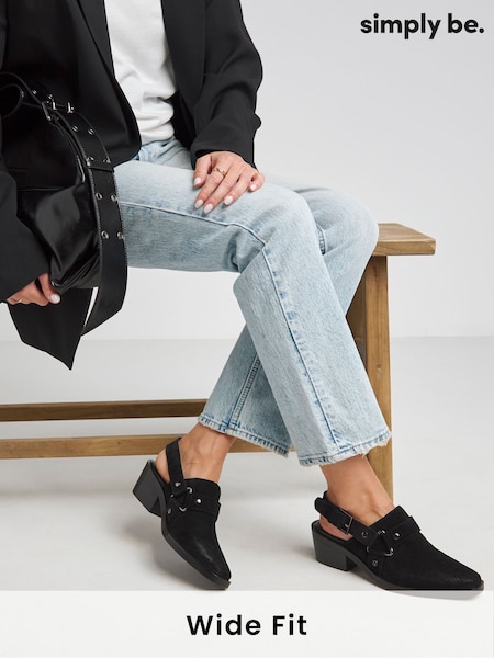 Simply Be Western Detailed Shoes In Wide Fit (F19769) | € 79