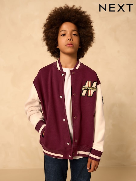 Berry Red Graphic Print Bomber Jacket (3-16yrs) (F19784) | R$ 245 - R$ 325