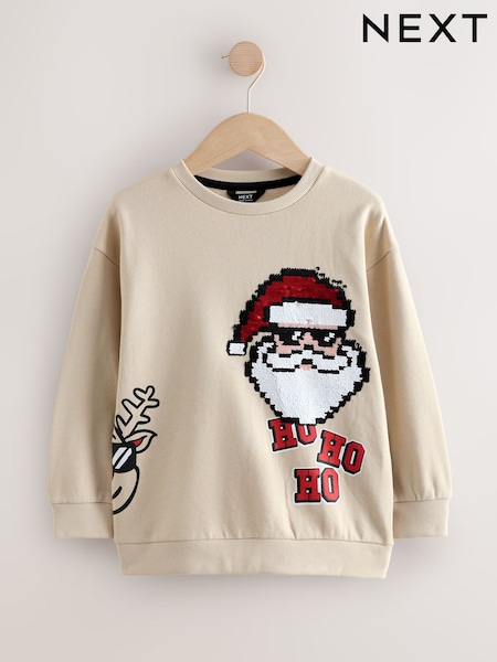 Beige - Christmas Crew Sweatshirt (3-16yrs) (F19790) | 21 € - 28 €