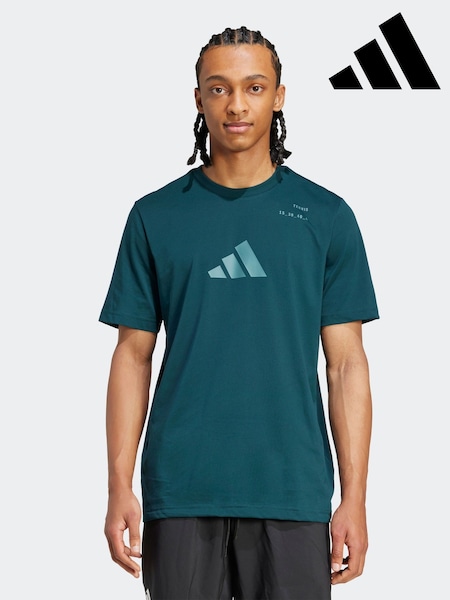 adidas Dark Green Tennis Category Graphic Print T-Shirt (F19829) | €37