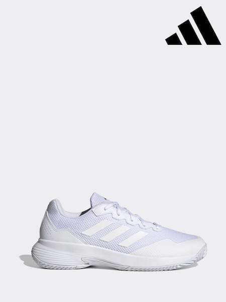 adidas White/Silver Gamecourt Tennis Trainers (F19833) | €77