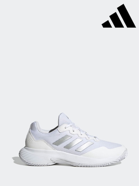 adidas White/Silver Gamecourt 2.0 Tennis Shoes (F19850) | R$ 590