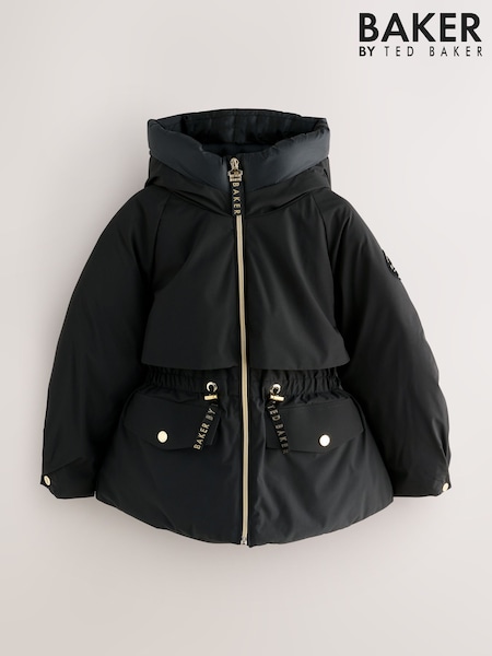 Baker by Ted Baker Skirted Parka Black Coat (F19875) | €86 - €93