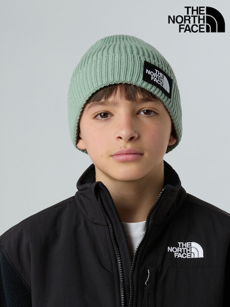 The North Face Green Kids Logo Cuffed Beanie Hat (F19884) | AED146