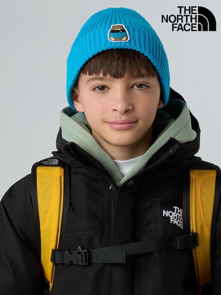 The North Face Blue Kids Logo Cuffed Beanie Hat (F19885) | €33