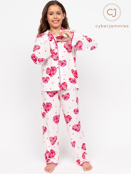 Cyberjammies White Minijammies Printed Long Sleeve Pyjama Set (F19902) | €32