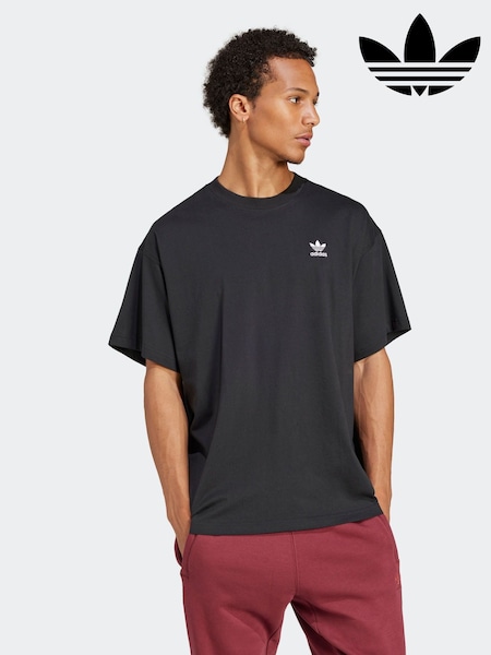 adidas Originals Black Oversized Trefoil Essentials T-Shirt (F19918) | AED128