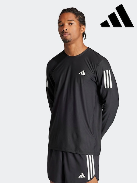 adidas Black Own the Run Long Sleeve Long-Sleeve Top (F19923) | R$ 345