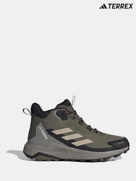 adidas Terrex Khaki Green Terrex Anylander Mid Rain.Rdy Hiking Trainers (F19933) | R$ 840