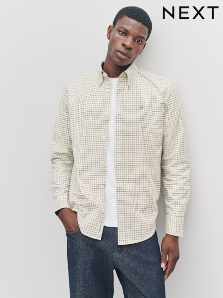 Neutral Long Sleeve Check Oxford Shirt (F19951) | €36