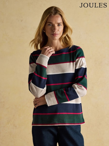 Joules Harbour Multi Boat Neck 100% Cotton Breton Top (F20048) | €41.95