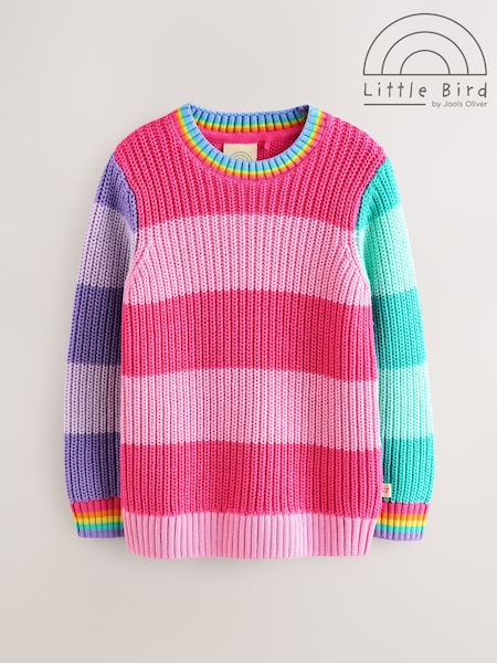 Little Bird by Jools Oliver Pink Colourblock Knitted Jumper (F20068) | 109 QAR - 139 QAR