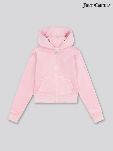 Juicy Couture Girls Mini Diamante Zip Hoodie (F20098) | €101 - €121
