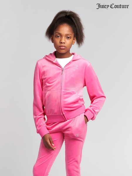 סגול בהיר - Juicy Couture קפוצ'ון עם רוכסן מלא ועיטור משובץ אבנים דמויות יהלום (F20099) | ‏377‏₪ - ‏453‏₪