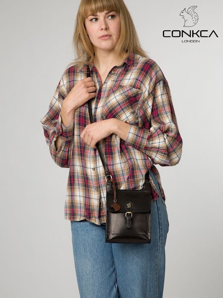 Svart - 'bryony' Leather Cross Body Bag (F20109) | kr820
