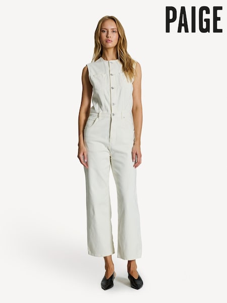 Paige Cirie Ankle Denim White Jumpsuit (F20158) | 516 €