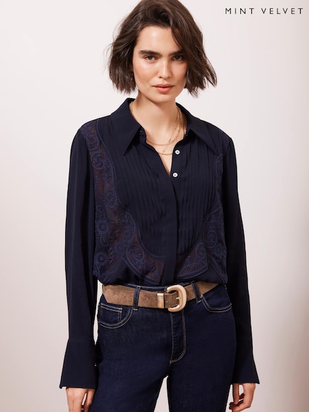 Mint Velvet Embroidered Shirt (F20182) | ‏440 ر.ق.