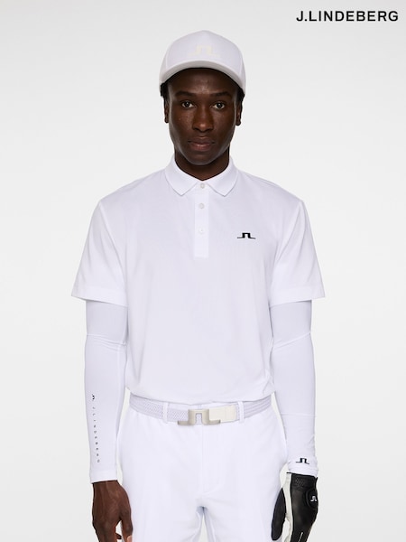 J.Lindeberg White Golf Bridge Polo Shirt (F20184) | 322 QAR