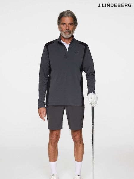 J.Lindeberg Grey Golf Lukas Quarter Zip Mid Layer Sweatshirt (F20198) | €159