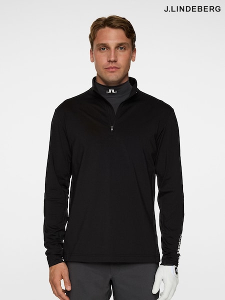 J.Lindeberg Black Golf Tour Tech Mid Layer Sweatshirt (F20200) | €146