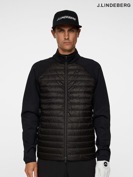 J.Lindeberg Black Golf Hayden Quilt Hybrid Jacket (F20205) | €239